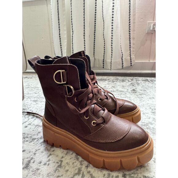 SOREL NWOB Caribou X Lace WP Leather Platform Boot - Picture 4 of 13